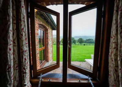 Looking at the rural view out of the Wheel House window